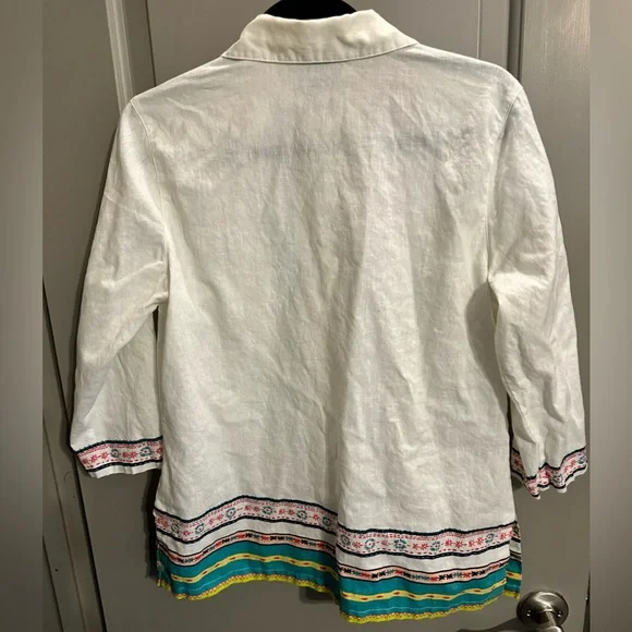 Napa Valley Size S Linen/Cotton Short Sleeve Button Down Shirt EUC - Picture 2 of 7